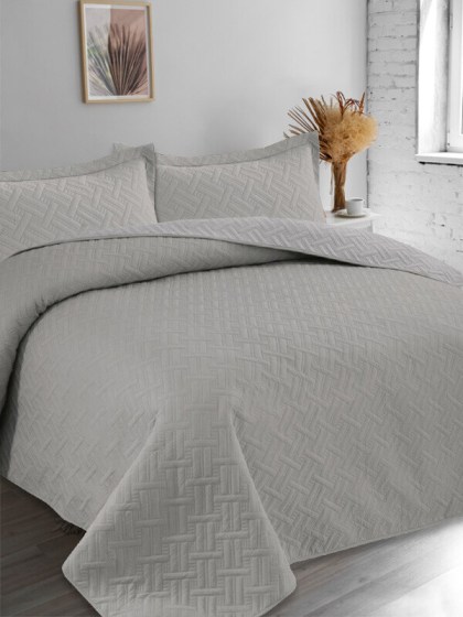 Κουβερλί Σετ Διπλό Tetris Διπλής Όψεως Microfiber Γαρύφαλλο 220x240  | Γαρύφαλλο - Λευκά Είδη